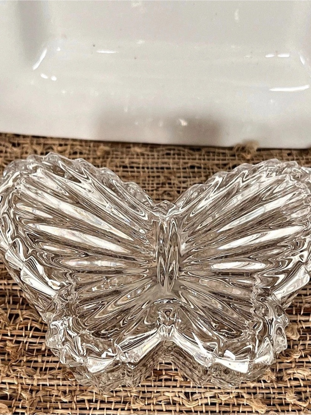 Lead Crystal Butterfly dish Clear Crystal Set